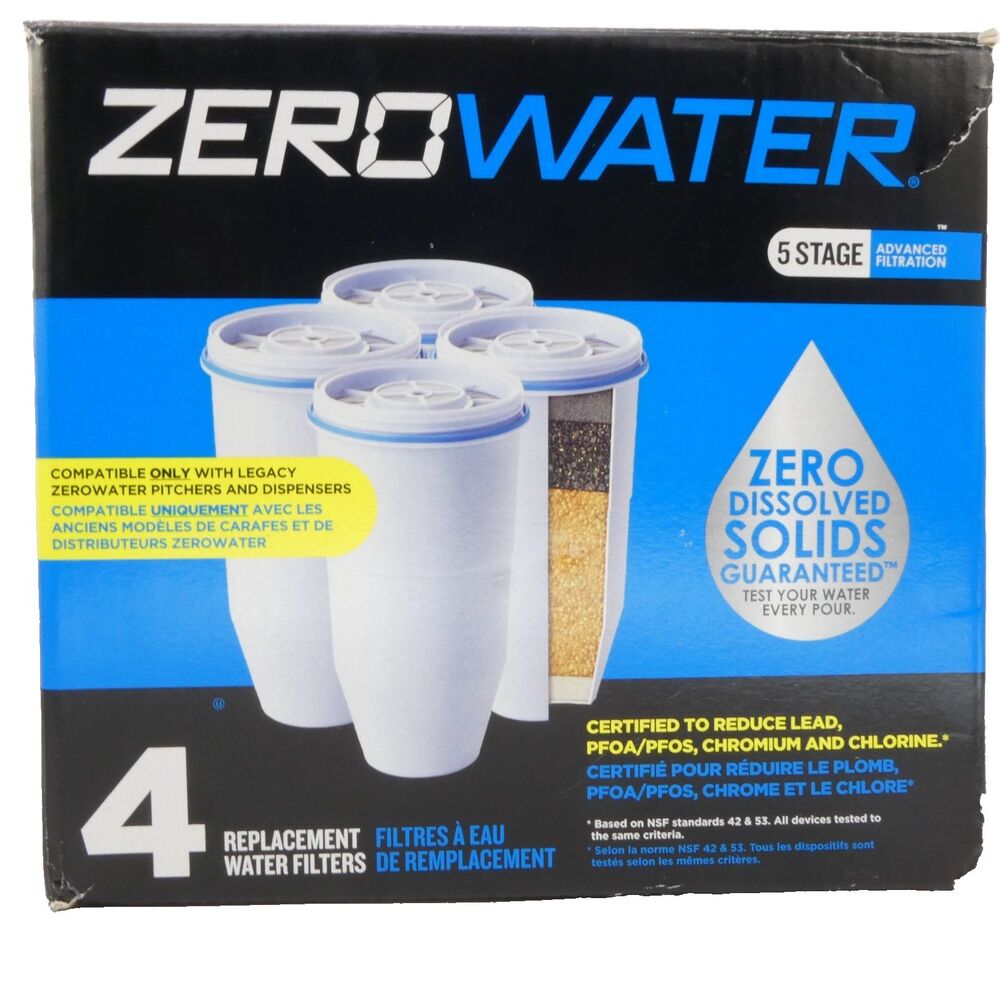4 PACK Zero Water 5 Stage Advanced Filtration Replacement Water Filters ZR-006